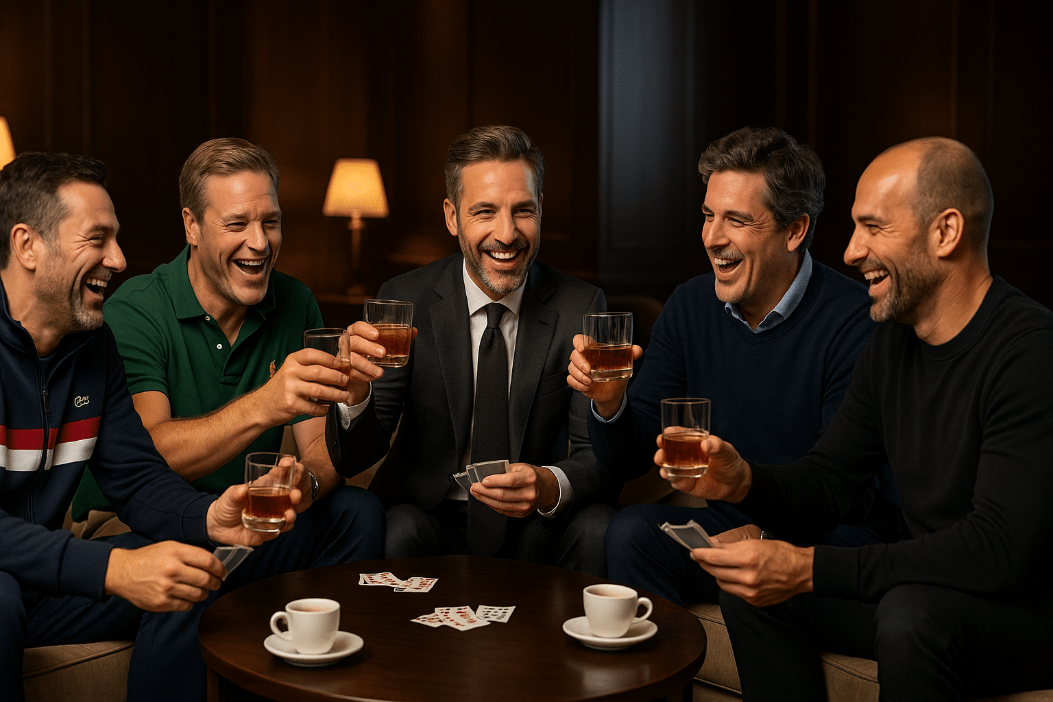 Grupa różnych sugar daddy'ch dobrze się bawi
