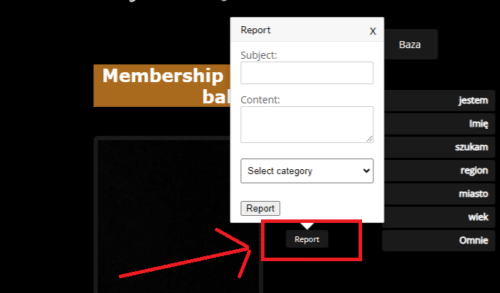 obraz przycisku zgłaszania członków sieci społecznościowej Sugardaddypolska